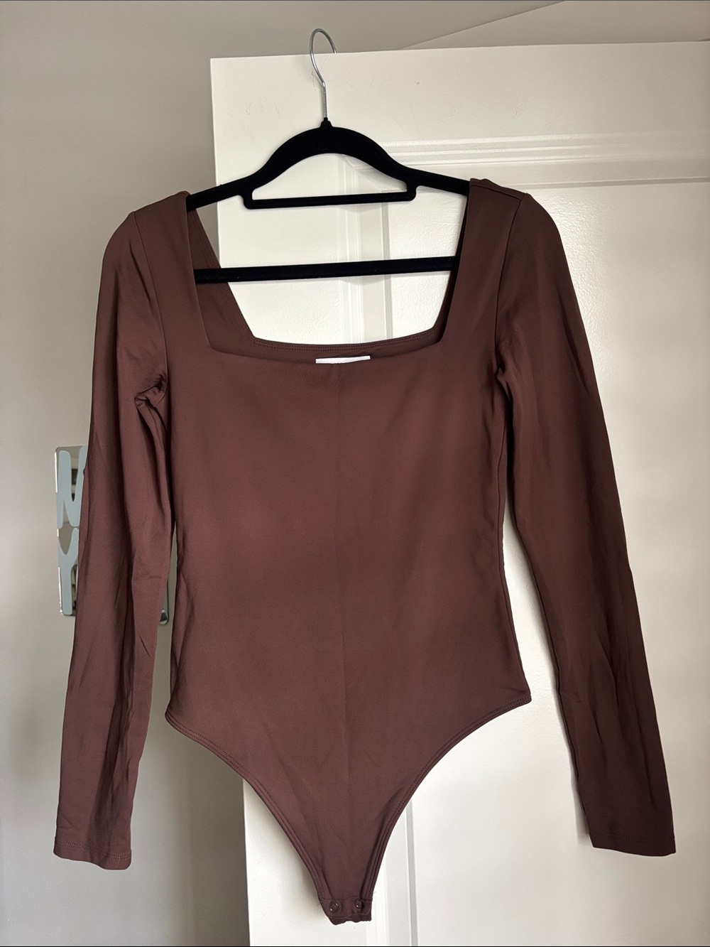 Babaton Contour Rich Mocha Brown Square Neck Bodysuit